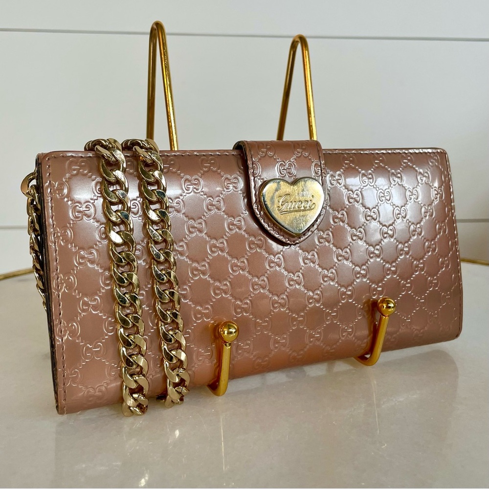 Gucci Micro GG Continental Wallet | Authentic Metallic Pink Gucci Wallet